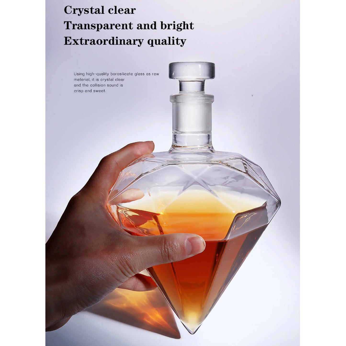 750ml Heart Shape Diamond Wine Decanter And Stand