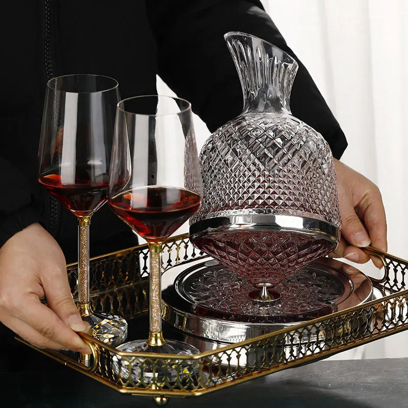 Tumbler Wine Decanter Crystal Glass 360 Rotating 1500ML Decanter